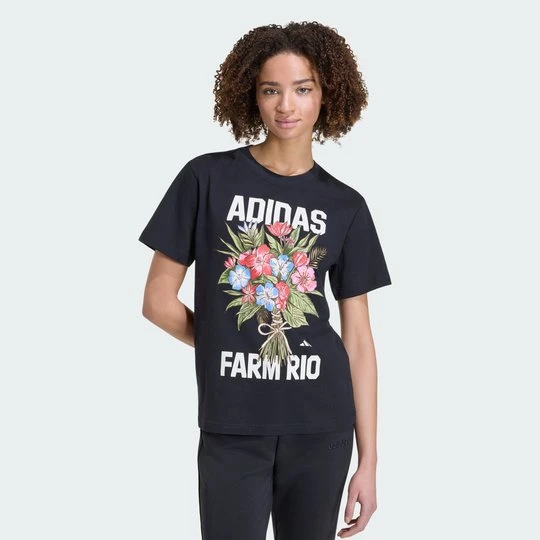 Zdjęcie produktu KOSZULKA Z GRAFIKĄ ADIDAS x FARM RIO czarny