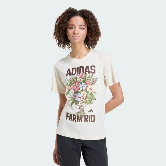 Zdjęcie produktu KOSZULKA Z GRAFIKĄ ADIDAS x FARM RIO beżowy