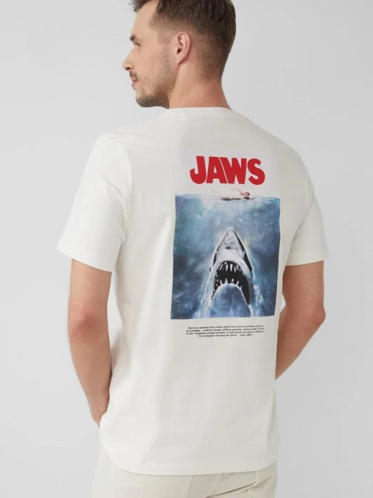 Zdjęcie produktu Koszulka z grubego dżerseju z grafiką Jaws© UCS LLC s.Oliver biały