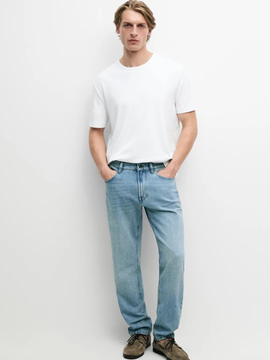Zdjęcie produktu Koszulka Z Krótkim Rękawem, 100% Bawełna - Biały - Massimo Dutti - Male