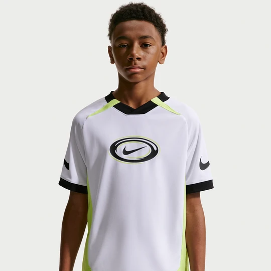 Zdjęcie produktu Koszulka z krótkim rękawem dla dużych dzieci (chłopców) Dri-FIT Nike Multi - Biel