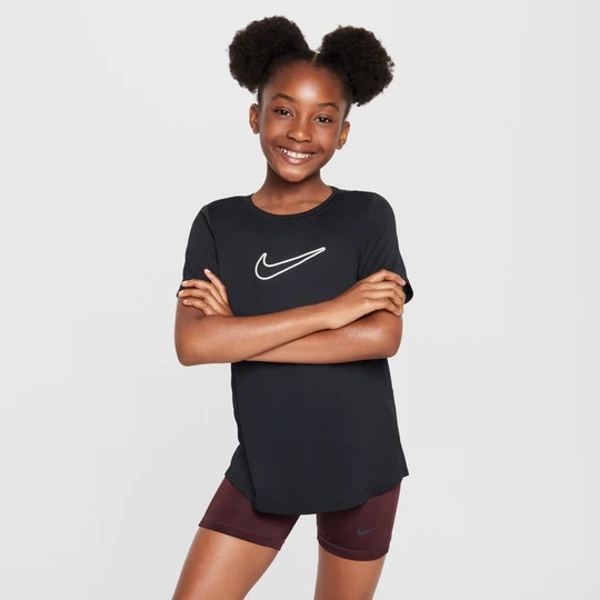 Zdjęcie produktu Koszulka z krótkim rękawem dla dużych dzieci (dziewcząt) Dri-FIT Nike One Fitted - Czerń