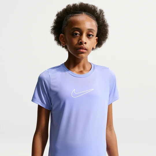Zdjęcie produktu Koszulka z krótkim rękawem dla dużych dzieci (dziewcząt) Dri-FIT Nike One Fitted - Fiolet