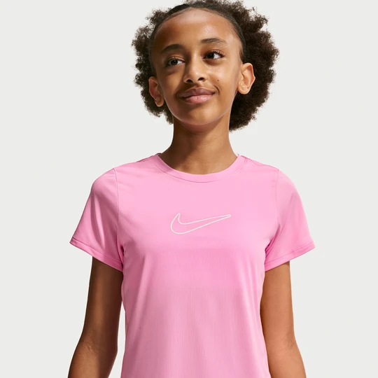 Zdjęcie produktu Koszulka z krótkim rękawem dla dużych dzieci (dziewcząt) Dri-FIT Nike One Fitted - Różowy