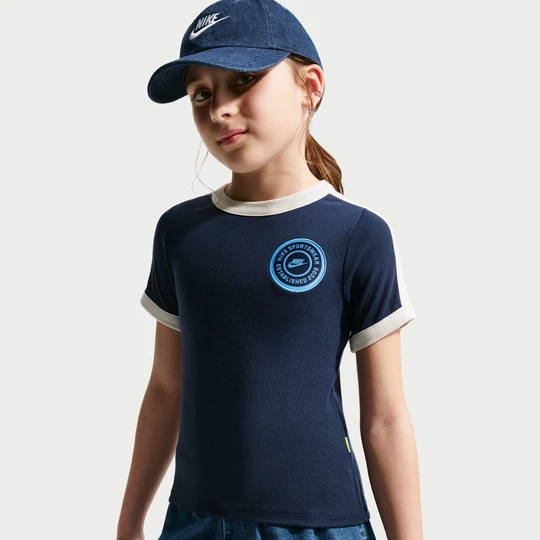 Zdjęcie produktu Koszulka z krótkim rękawem dla dużych dzieci (dziewcząt) Nike - Niebieski