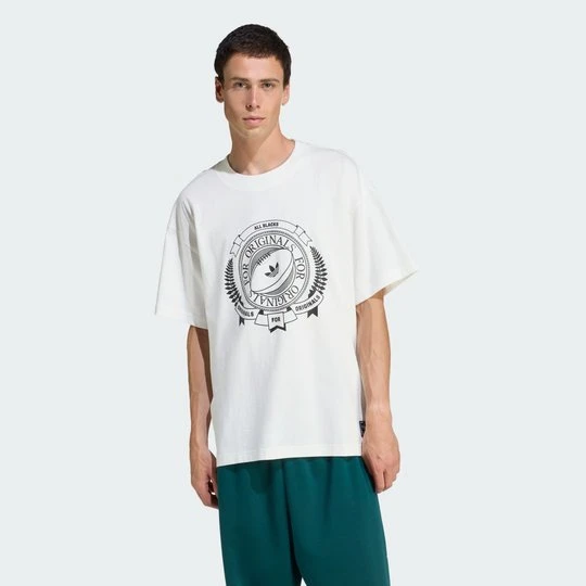 Zdjęcie produktu KOSZULKA Z KRÓTKIM RĘKAWEM I GRAFIKĄ ADIDAS ORIGINALS & ALL BLACKS LOOSE SS Core White