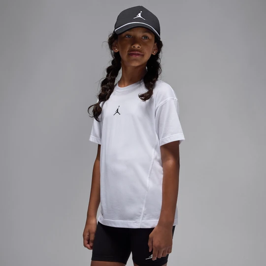 Zdjęcie produktu Koszulka z krótkim rękawem z motywem rombu dla dużych dzieci Jordan Sport Dri-FIT - Biel