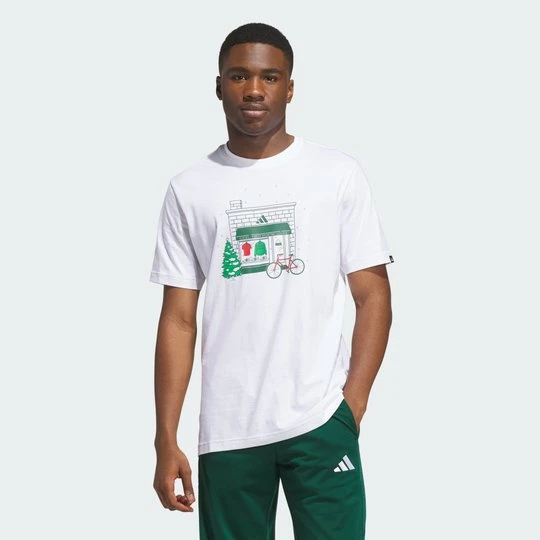 Zdjęcie produktu Koszulka z nadrukiem Holiday Shop Adidas biały