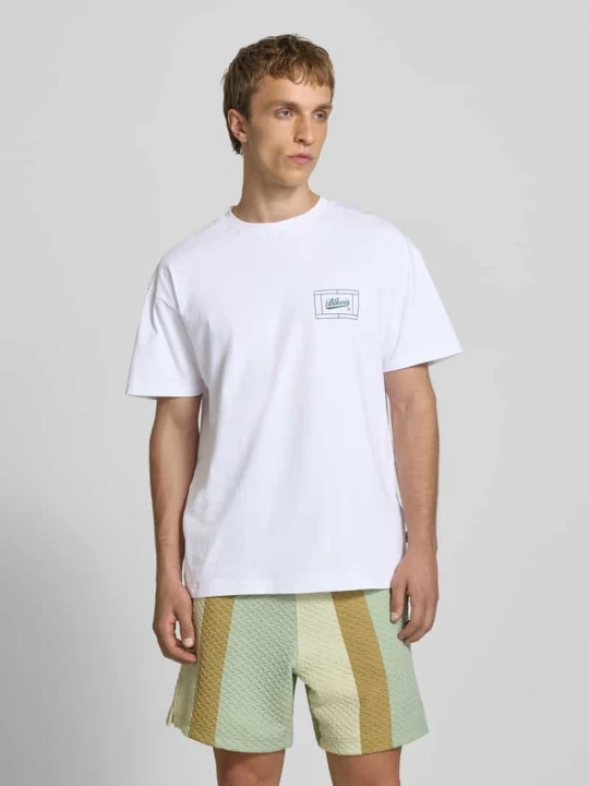 Zdjęcie produktu Koszulka z nadrukiem logo, krój regular fit BLKVIS Biały