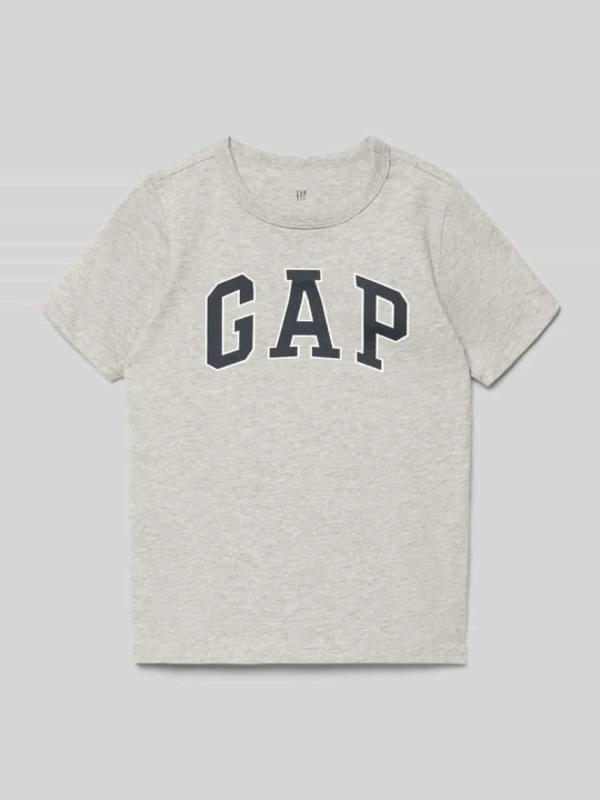 Zdjęcie produktu Koszulka z nadrukiem logo, krój regular fit GAP Jasnoszary melanż
