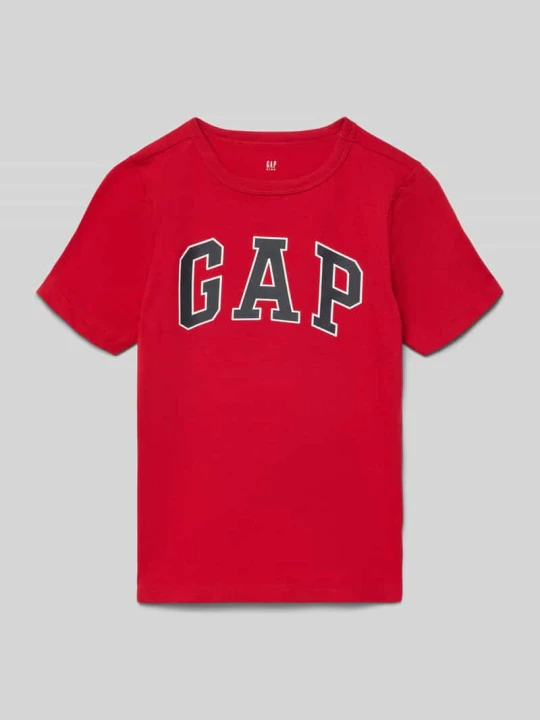Zdjęcie produktu Koszulka z nadrukiem logo, krój regular fit GAP Czerwony