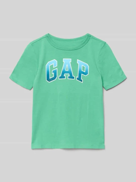 Zdjęcie produktu Koszulka z nadrukiem logo, krój regular fit GAP Zielony