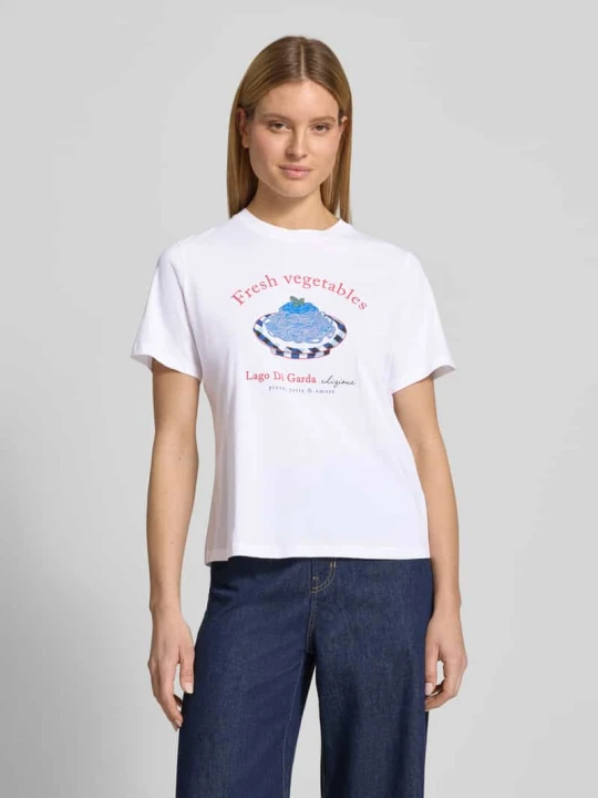 Zdjęcie produktu Koszulka z nadrukiem logo, krój regular fit LANIUS Biały