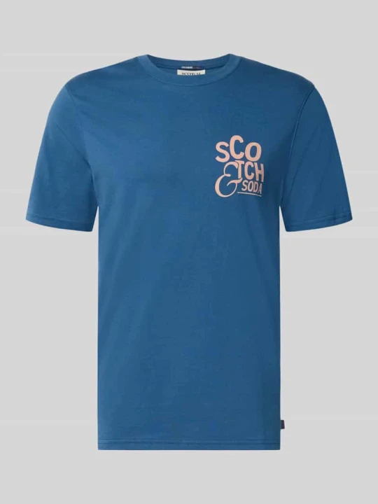 Zdjęcie produktu Koszulka z nadrukiem logo, krój regular fit Scotch & Soda Granatowy