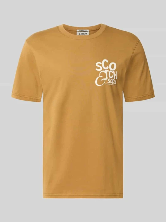 Zdjęcie produktu Koszulka z nadrukiem logo, krój regular fit Scotch & Soda Koniakowy
