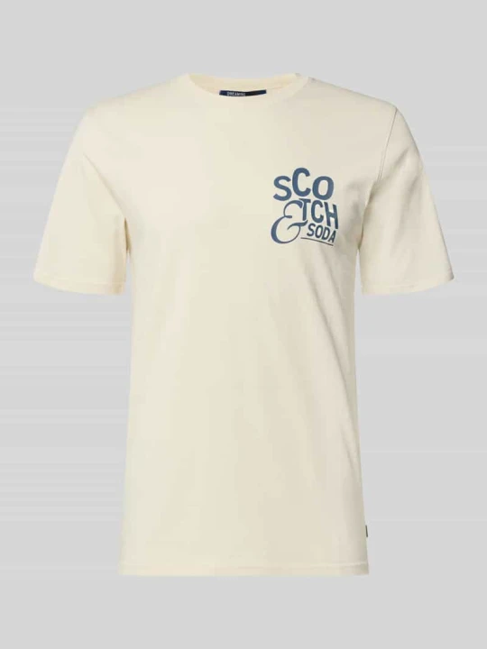 Zdjęcie produktu Koszulka z nadrukiem logo, krój regular fit Scotch & Soda Piaskowy