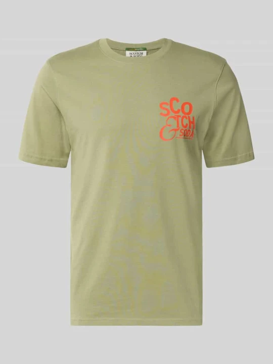 Zdjęcie produktu Koszulka z nadrukiem logo, krój regular fit Scotch & Soda Trawiasty zielony