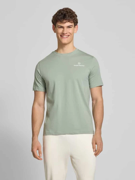 Zdjęcie produktu Koszulka z nadrukiem logo, krój regular fit Sergio Tacchini Miętowy