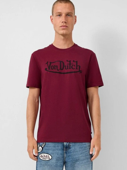 Zdjęcie produktu Koszulka z okrągłym dekoltem i nadrukiem z przodu | QS x Von Dutch czerwony
