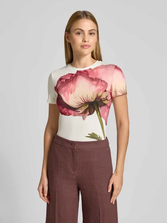 Zdjęcie produktu Koszulka z okrągłym dekoltem model 'OBREY' Ted Baker Piaskowy