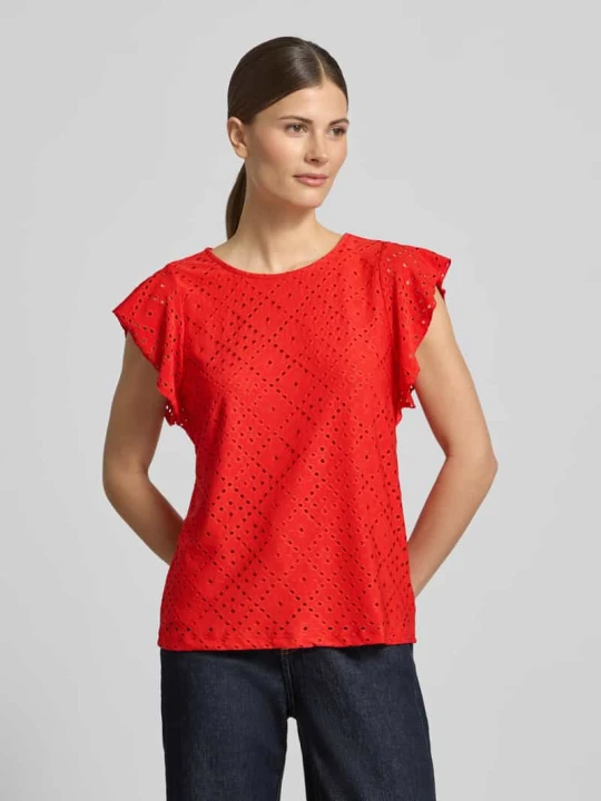 Zdjęcie produktu Koszulka z okrągłym dekoltem w kroju regular fit model 'TASSA' Vero Moda Czerwony