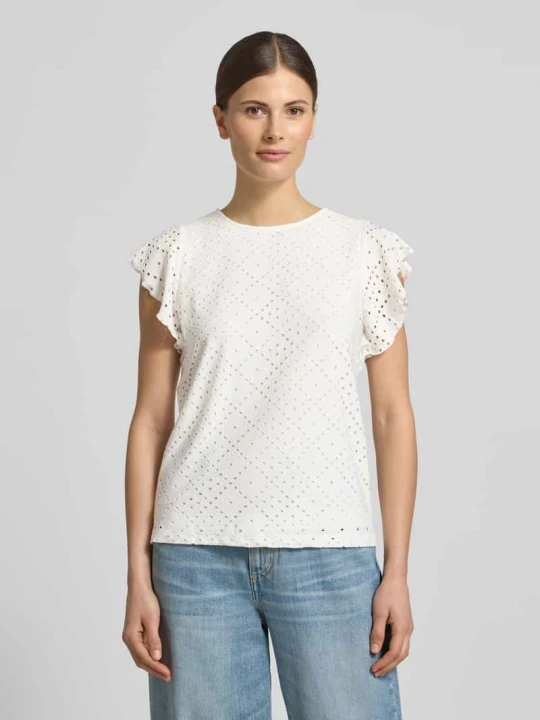 Zdjęcie produktu Koszulka z okrągłym dekoltem w kroju regular fit model 'TASSA' Vero Moda Biały