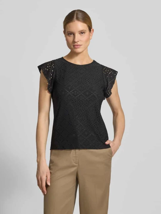 Zdjęcie produktu Koszulka z okrągłym dekoltem w kroju regular fit model 'TASSA' Vero Moda Czarny