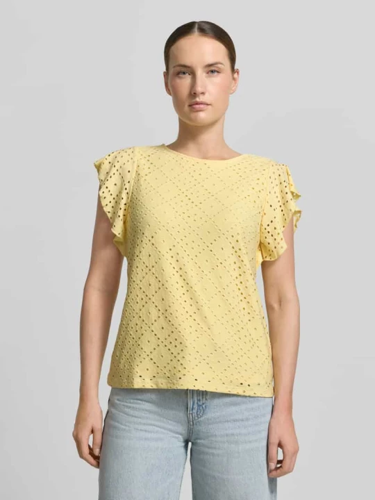 Zdjęcie produktu Koszulka z okrągłym dekoltem w kroju regular fit model 'TASSA' Vero Moda Żółty
