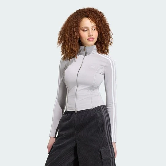 Zdjęcie produktu Koszulka z suwakiem i długim rękawem Adidas Grey Two