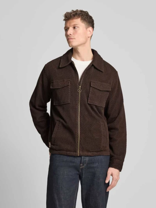 Zdjęcie produktu Koszulokurtka o kroju regular fit z fakturowanym wzorem Scotch & Soda Czekoladowy