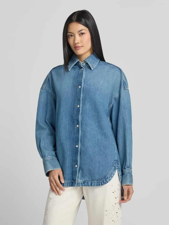 Zdjęcie produktu Koszulowa kurtka o kroju oversized z bawełnianego denimu model 'C_OVERSHIRT 4.0' Boss Niebieski