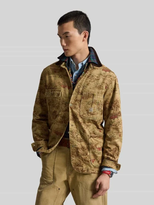 Zdjęcie produktu Koszulowa kurtka o kroju relaxed fit z czystej bawełny Polo Ralph Lauren Beżowy
