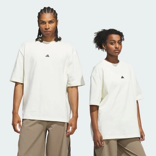 Zdjęcie produktu Koszykarska koszulka z dzianiny adidas Off White