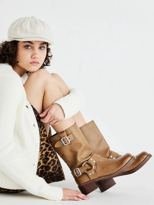 Zdjęcie produktu Kowbojki i obuwie motocyklowe Steve Madden tan