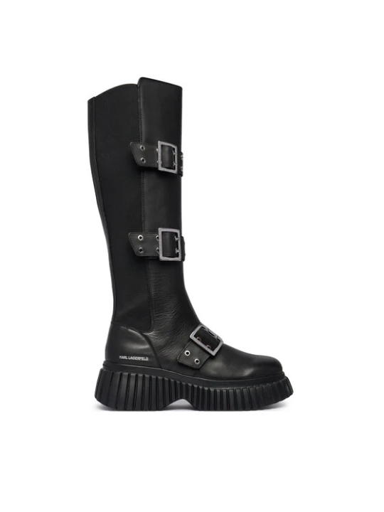 Zdjęcie produktu Kozaki KARL LAGERFELD Kreeper Wedge KL44490 Czarny