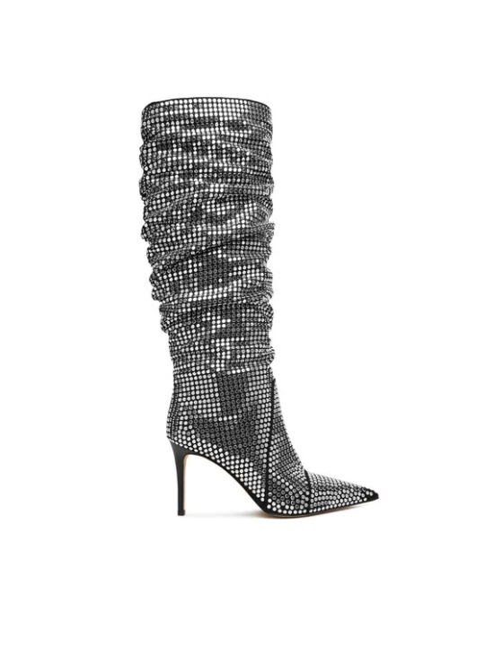 Zdjęcie produktu Kozaki MICHAEL Michael Kors Dawn Heeled Boot 40F5DWHB7S Srebrny