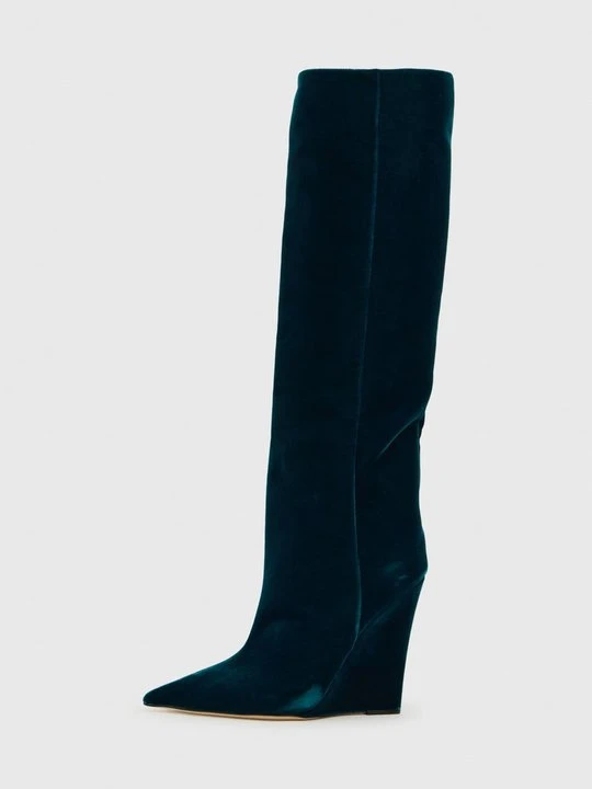 Zdjęcie produktu Kozaki na koturnie Jimmy Choo petrol