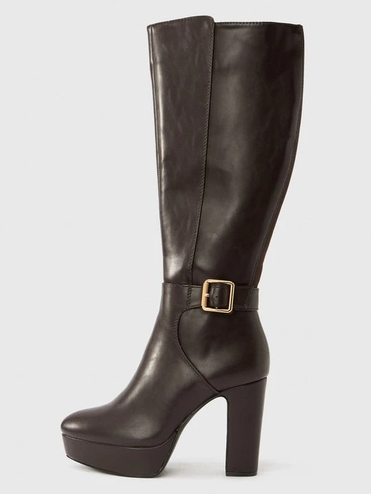Zdjęcie produktu Kozaki na obcasie Anna Field Wide Fit By Zalando ciemnobrązowy
