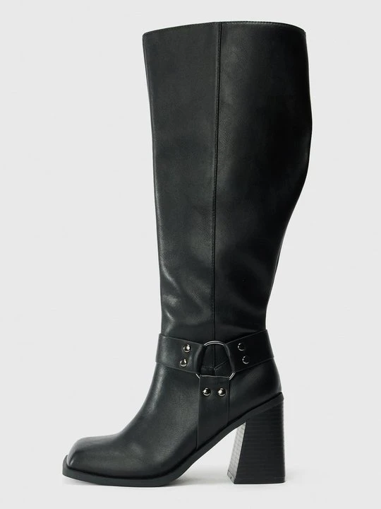 Zdjęcie produktu Kozaki na obcasie Even&Odd Wide Fit By Zalando czarny