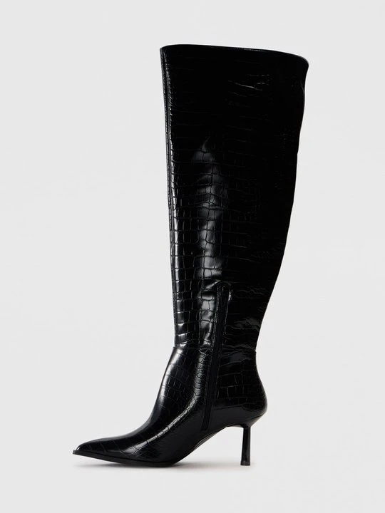 Zdjęcie produktu Kozaki na obcasie Even&Odd Wide Fit By Zalando czarny