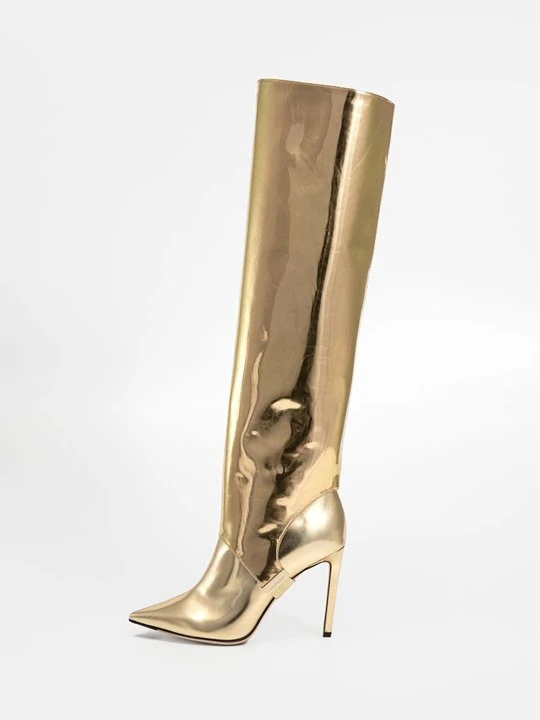 Zdjęcie produktu Kozaki na obcasie Jimmy Choo złoty