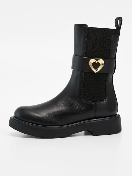 Zdjęcie produktu Kozaki na platformie LOVE MOSCHINO antracytowy melanż