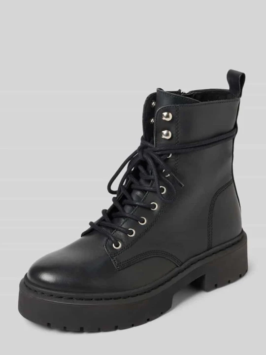 Zdjęcie produktu Kozaki sznurowane z aplikacją z logo model ‘Gusto’ Steve Madden Czarny