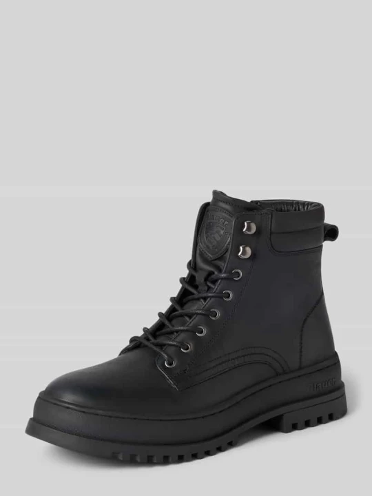 Zdjęcie produktu Kozaki sznurowane z detalami z logo model ‘IUKA’ Blauer Usa Czarny