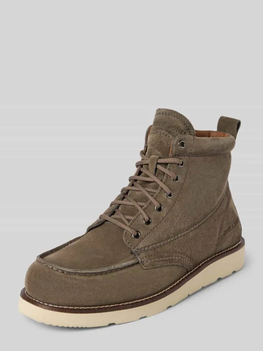 Zdjęcie produktu Kozaki sznurowane z detalem z logo model ‘TORONTO’ Jack&Jones Antracytowy