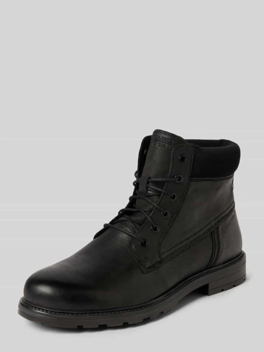 Zdjęcie produktu Kozaki sznurowane z wytłoczonym logo model ‘CRANFIELD’ Jack&Jones Czarny