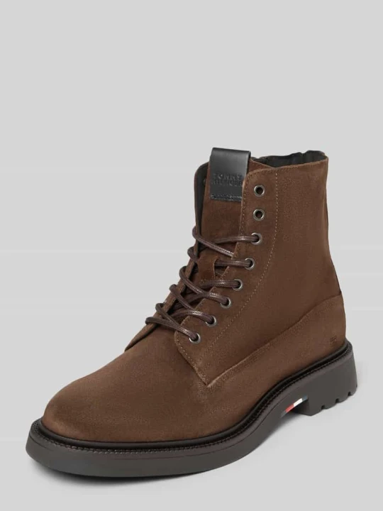 Zdjęcie produktu Kozaki sznurowane z zamszu Tommy Hilfiger Średniobrązowy