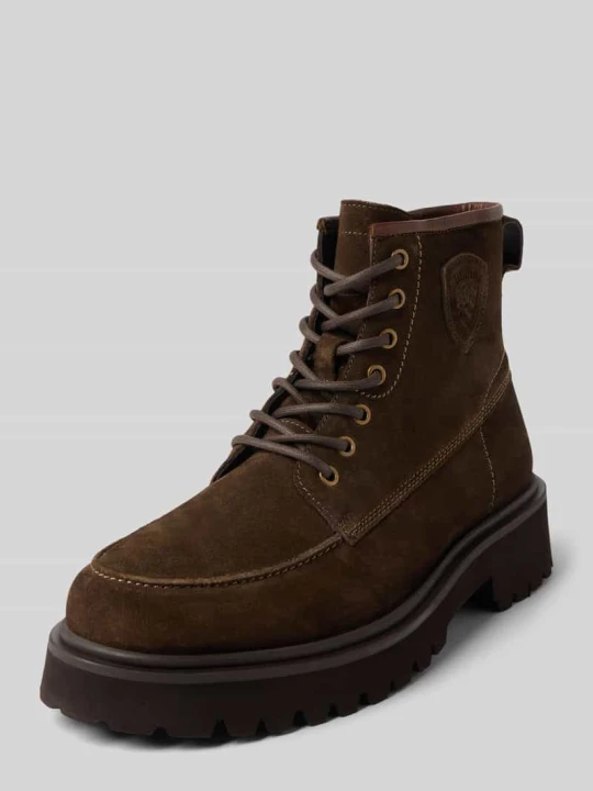 Zdjęcie produktu Kozaki sznurowane ze skóry naturalnej model ‘Buxton’ Blauer Usa Ciemnobrązowy