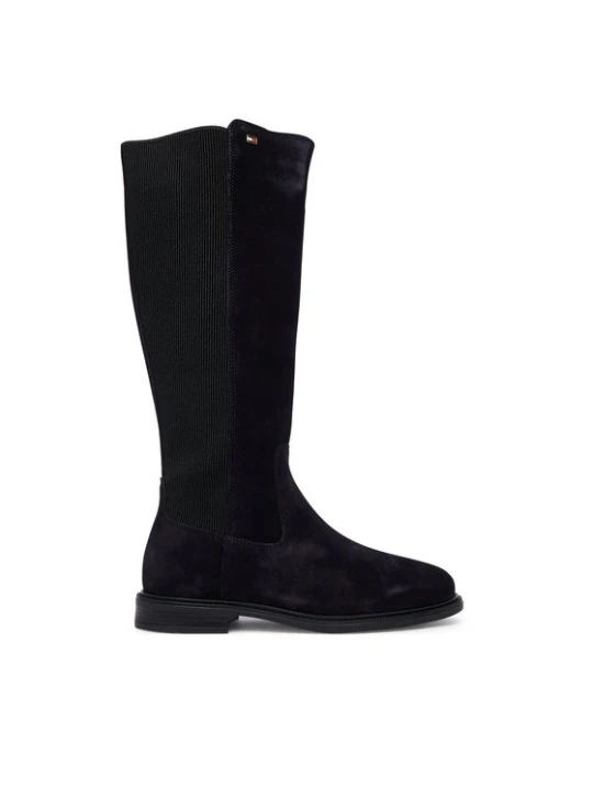 Zdjęcie produktu Kozaki Tommy Hilfiger Enamel Flag Suede High Chelsea FW0FW09574 Granatowy