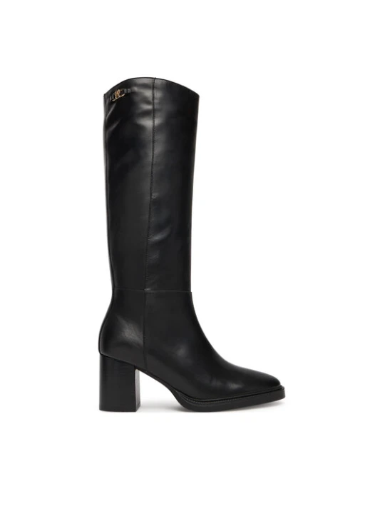 Zdjęcie produktu Kozaki Tommy Hilfiger Stacked Heel Leather Long Boot FW0FW08865 Czarny